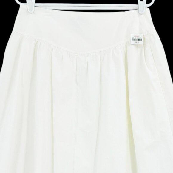 Liz Claiborne Womens Stretch Zip/Pockets Side Lined White Midi Skirt Size 8 NWOT - Picture 4 of 9